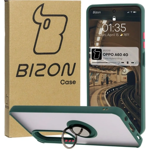Buy Bizon Case Hybrid Ring Oppo A60 4G smoky with a dark green frame - BIZ6908 - {ean13} - Home Screen Store Europe