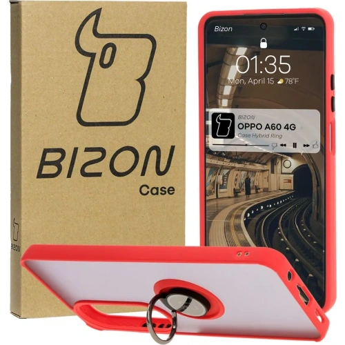 Buy Bizon Case Hybrid Ring Oppo A60 4G smoky with a red frame - BIZ6910 - {ean13} - Home Screen Store Europe