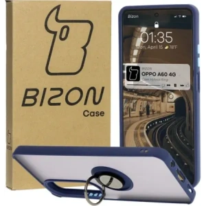 Bizon Case Hybrid Ring Oppo A60 4G smoky with a navy blue frame