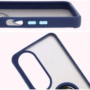 Bizon Case Hybrid Ring Oppo A60 4G smoky with a navy blue frame