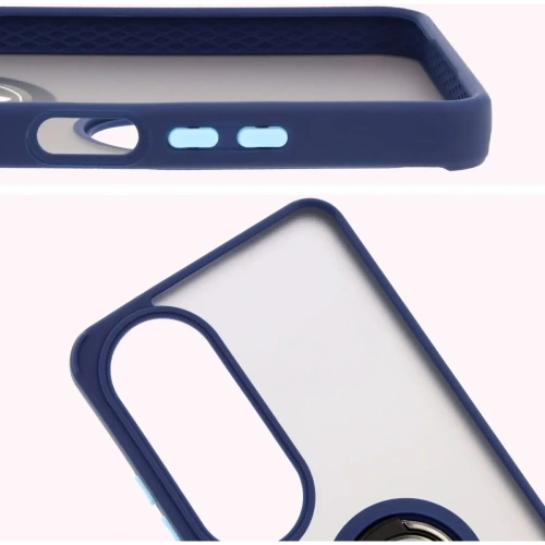 Kup Bizon Case Hybrid Ring Oppo A60 4G fumuriu cu un cadru albastru închis - BIZ6911 - {ean13} - Sklep Home Screen