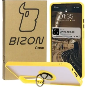 Bizon Case Hybrid Ring Oppo A60 4G smoky with a yellow frame