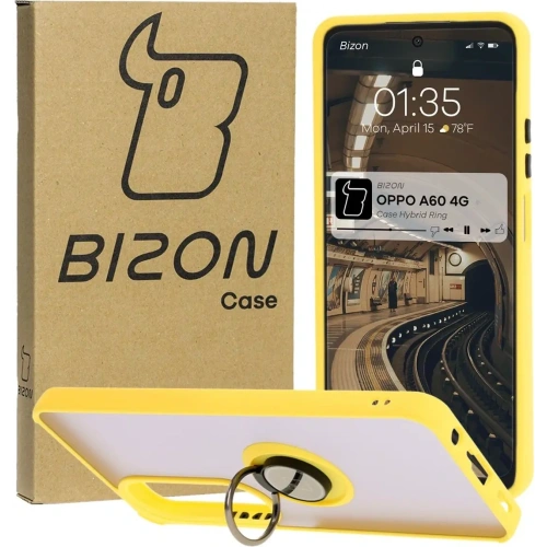 Buy Bizon Case Hybrid Ring Oppo A60 4G smoky with a yellow frame - BIZ6913 - {ean13} - Home Screen Store Europe