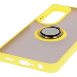 Bizon Case Hybrid Ring Oppo A60 4G smoky with a yellow frame