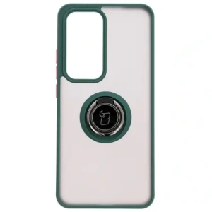 Kup Pouzdro s úchopem na prst Bizon Case Hybrid Ring pro Oppo Reno 12 Pro kouřové s tmavě zeleným rámem - BIZ6914 - {ean13} - Sklep Home Screen