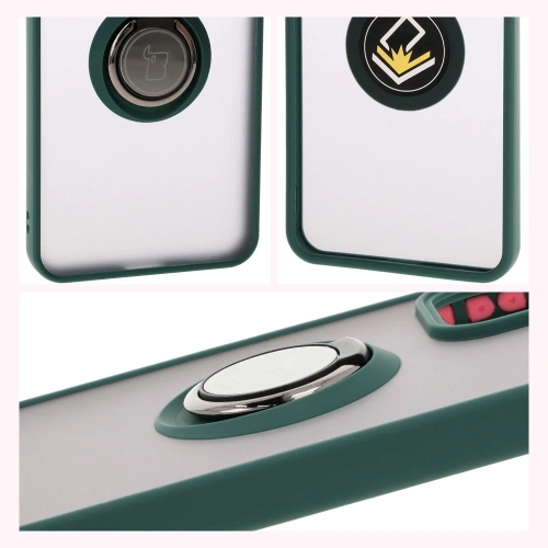 Buy Bizon Case Hybrid Ring Oppo Reno 12 Pro smoky with a dark green frame - BIZ6914 - {ean13} - Home Screen Store Europe