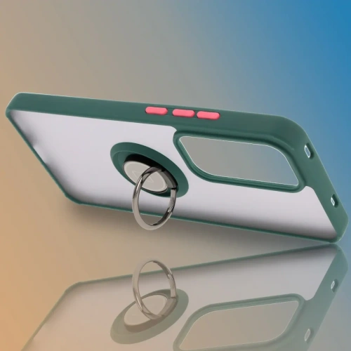 Buy Bizon Case Hybrid Ring Oppo Reno 12 Pro smoky with a dark green frame - BIZ6914 - {ean13} - Home Screen Store Europe