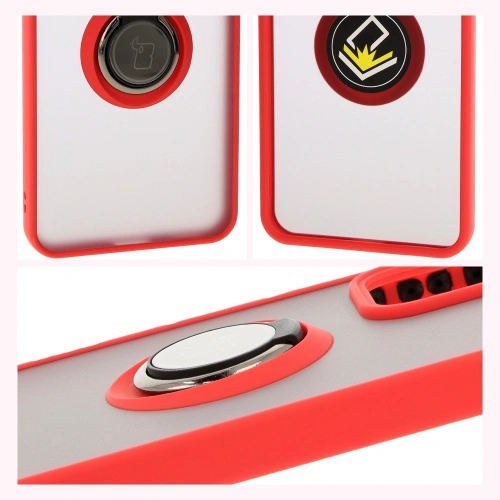 Buy Bizon Case Hybrid Ring Oppo Reno 12 Pro smoky with a red frame - BIZ6916 - {ean13} - Home Screen Store Europe