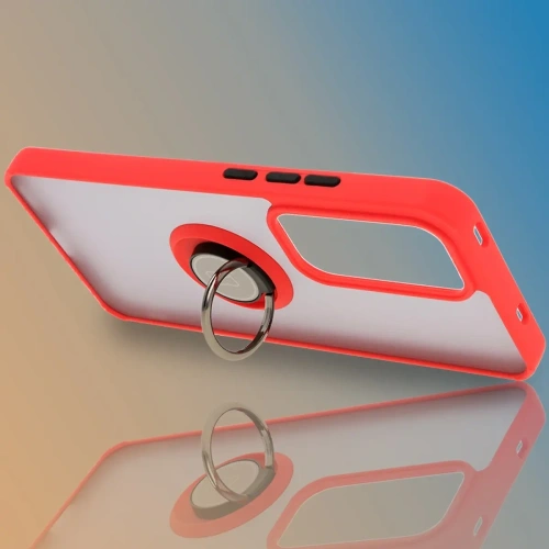 Buy Bizon Case Hybrid Ring Oppo Reno 12 Pro smoky with a red frame - BIZ6916 - {ean13} - Home Screen Store Europe