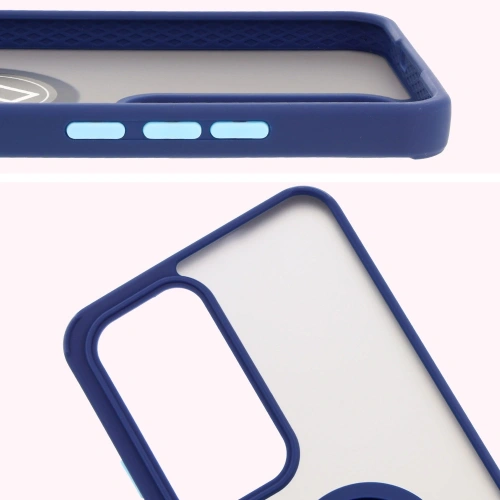 Kup Etui s úchytem na prst Bizon Case Hybrid Ring pro Oppo Reno 12 Pro kouřové s modrým rámem - BIZ6917 - {ean13} - Sklep Home Screen