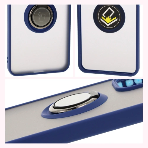 Kup Bizon Case Hybrid Ring Oppo Reno 12 Pro fumuriu cu un cadru bleu marin - BIZ6917 - {ean13} - Sklep Home Screen