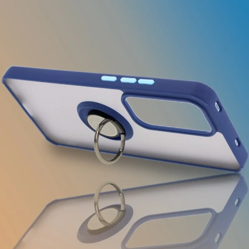 Kup Etui s úchytem na prst Bizon Case Hybrid Ring pro Oppo Reno 12 Pro kouřové s modrým rámem - BIZ6917 - {ean13} - Sklep Home Screen