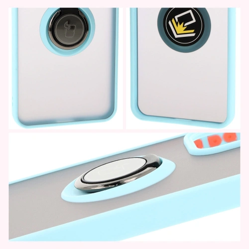 Kup Pouzdro s úchopem na prst Bizon Case Hybrid Ring pro Oppo Reno 12 Pro kouřové s světle modrým rámečkem - BIZ6918 - {ean13} - Sklep Home Screen