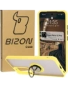 Bizon Case Hybrid Gyűrű Oppo Reno 12 Pro füstös sárga kerettel