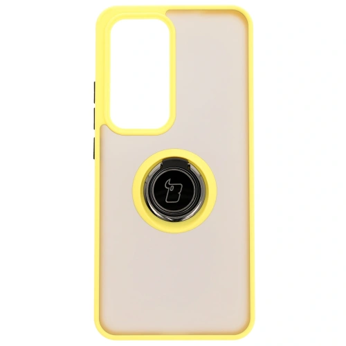 Kup Etui z uchwytem na palec Bizon Case Hybrid Ring do Oppo Reno 12 Pro przydymione z żółtą ramką - BIZ6919 - {ean13} - Sklep Home Screen