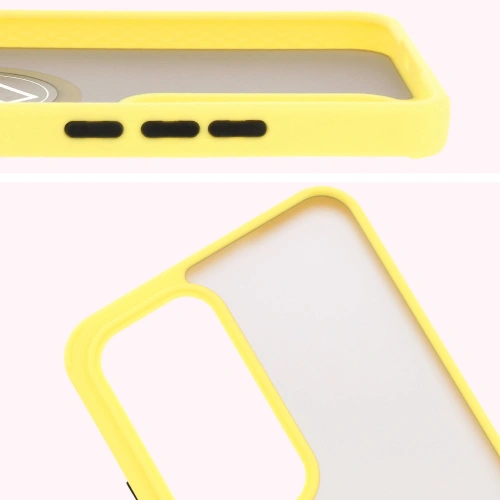 Kup Etui z uchwytem na palec Bizon Case Hybrid Ring do Oppo Reno 12 Pro przydymione z żółtą ramką - BIZ6919 - {ean13} - Sklep Home Screen