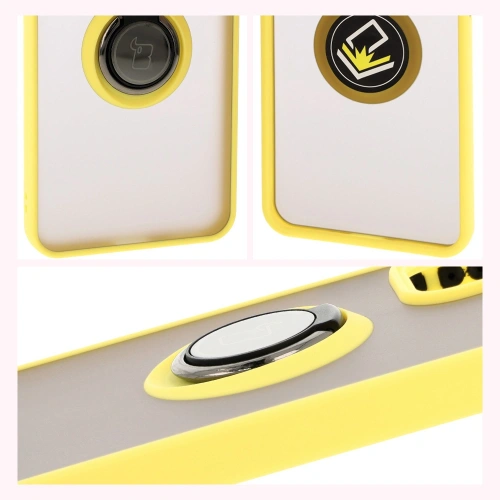 Kup Etui z uchwytem na palec Bizon Case Hybrid Ring do Oppo Reno 12 Pro przydymione z żółtą ramką - BIZ6919 - {ean13} - Sklep Home Screen