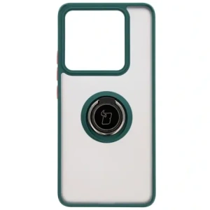 Kup Etui z uchwytem na palec Bizon Case Hybrid Ring do Xiaomi 14T Pro przydymione z ciemnozieloną ramką - BIZ6920 - {ean13} - Sklep Home Screen