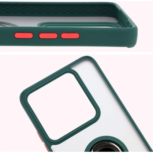 Kup Etui s úchopem na prst Bizon Case Hybrid Ring pro Xiaomi 14T Pro kouřové s tmavě zeleným rámečkem - BIZ6920 - {ean13} - Sklep Home Screen