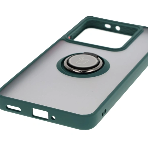 Kup Etui s úchopem na prst Bizon Case Hybrid Ring pro Xiaomi 14T Pro kouřové s tmavě zeleným rámečkem - BIZ6920 - {ean13} - Sklep Home Screen