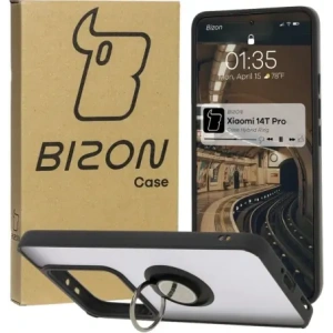 Kup Etui z uchwytem na palec Bizon Case Hybrid Ring do Xiaomi 14T Pro przydymione z czarną ramką - BIZ6921 - {ean13} - Sklep Home Screen