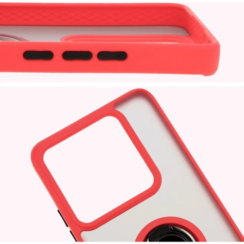 Kup Etui s úchytem na prst Bizon Case Hybrid Ring pro Xiaomi 14T Pro kouřové s červeným rámečkem - BIZ6922 - {ean13} - Sklep Home Screen