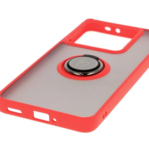 Kup Etui s úchytem na prst Bizon Case Hybrid Ring pro Xiaomi 14T Pro kouřové s červeným rámečkem - BIZ6922 - {ean13} - Sklep Home Screen