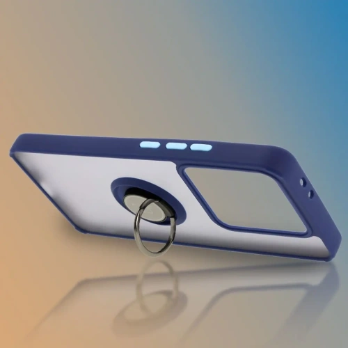 Kup Bizon Case Hybrid Ring Xiaomi 14T Pro fumuriu cu un cadru bleu marin - BIZ6923 - {ean13} - Sklep Home Screen