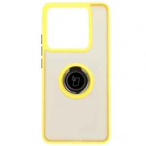 Kup Etui z uchwytem na palec Bizon Case Hybrid Ring do Xiaomi 14T Pro przydymione z żółtą ramką - BIZ6925 - {ean13} - Sklep Home Screen