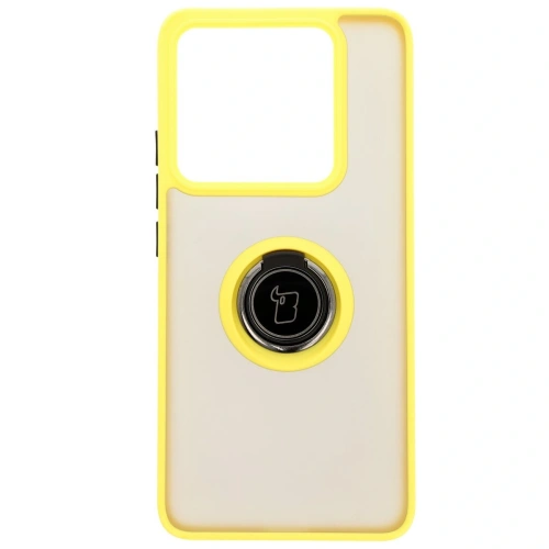 Kup Etui s úchopem na prst Bizon Case Hybrid Ring do Xiaomi 14T Pro kouřové s žlutým rámečkem - BIZ6925 - {ean13} - Sklep Home Screen