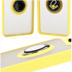 Kup Etui z uchwytem na palec Bizon Case Hybrid Ring do Xiaomi 14T Pro przydymione z żółtą ramką - BIZ6925 - {ean13} - Sklep Home Screen