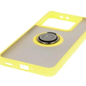 Kup Etui z uchwytem na palec Bizon Case Hybrid Ring do Xiaomi 14T Pro przydymione z żółtą ramką - BIZ6925 - {ean13} - Sklep Home Screen