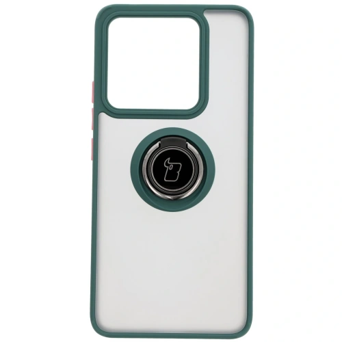 Kup Etui s úchopem na prst Bizon Case Hybrid Ring pro Xiaomi 14T kouřové s tmavě zeleným rámem - BIZ6926 - {ean13} - Sklep Home Screen