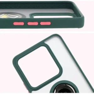 Kup Etui z uchwytem na palec Bizon Case Hybrid Ring do Xiaomi 14T przydymione z ciemnozieloną ramką - BIZ6926 - {ean13} - Sklep Home Screen