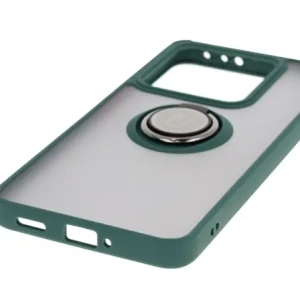 Kup Etui z uchwytem na palec Bizon Case Hybrid Ring do Xiaomi 14T przydymione z ciemnozieloną ramką - BIZ6926 - {ean13} - Sklep Home Screen