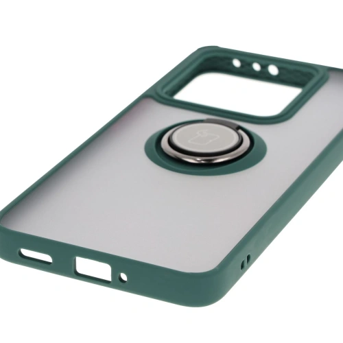 Kup Etui s úchopem na prst Bizon Case Hybrid Ring pro Xiaomi 14T kouřové s tmavě zeleným rámem - BIZ6926 - {ean13} - Sklep Home Screen