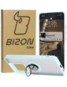 Bizon Case Hybrid Ring Xiaomi 14T fumuriu cu un cadru bleu deschis