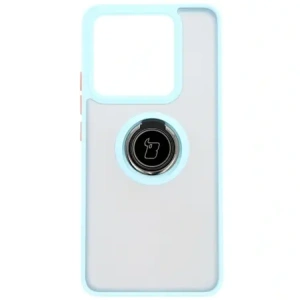 Kup Etui z uchwytem na palec Bizon Case Hybrid Ring do Xiaomi 14T przydymione z jasnoniebieską ramką - BIZ6930 - {ean13} - Sklep Home Screen