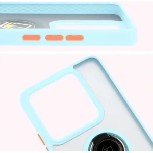 Kup Etui z uchwytem na palec Bizon Case Hybrid Ring do Xiaomi 14T przydymione z jasnoniebieską ramką - BIZ6930 - {ean13} - Sklep Home Screen