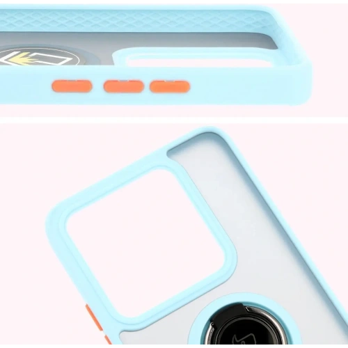 Kup Bizon Case Hybrid Ring Xiaomi 14T fumuriu cu un cadru bleu deschis - BIZ6930 - {ean13} - Sklep Home Screen