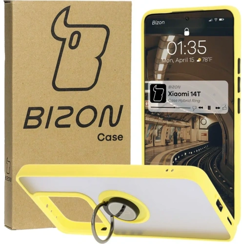 Kup Bizon Case Hybrid Ring Xiaomi 14T füstös sárga kerettel - BIZ6931 - {ean13} - Sklep Home Screen