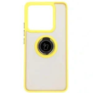 Kup Etui z uchwytem na palec Bizon Case Hybrid Ring do Xiaomi 14T przydymione z żółtą ramką - BIZ6931 - {ean13} - Sklep Home Screen