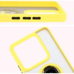Kup Etui z uchwytem na palec Bizon Case Hybrid Ring do Xiaomi 14T przydymione z żółtą ramką - BIZ6931 - {ean13} - Sklep Home Screen
