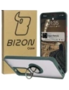 Bizon Case Hybrid Ring Oppo Reno 12 fumuriu cu un cadru verde închis