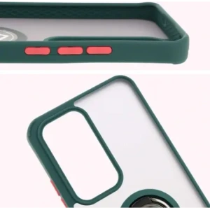Kup Etui s úchopem na prst Bizon Case Hybrid Ring pro Oppo Reno 12 kouřové s tmavozeleným rámem - BIZ6935 - {ean13} - Sklep Home Screen