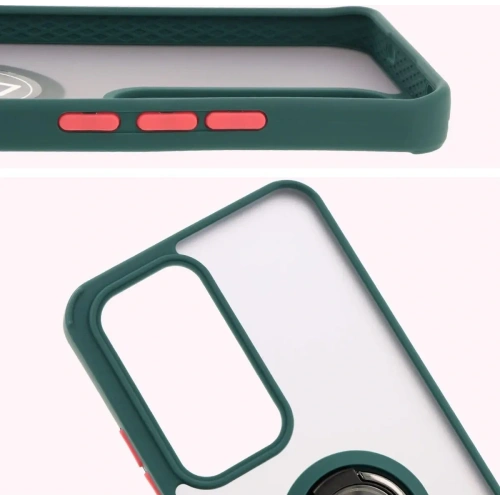 Kup Bizon Case Hybrid Ring Oppo Reno 12 fumuriu cu un cadru verde închis - BIZ6935 - {ean13} - Sklep Home Screen