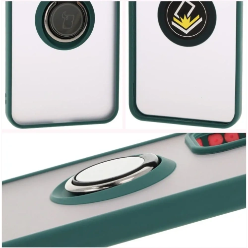 Buy Bizon Case Hybrid Ring Oppo Reno 12 smoky with a dark green frame - BIZ6935 - {ean13} - Home Screen Store Europe