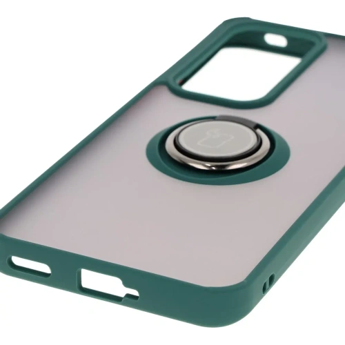 Buy Bizon Case Hybrid Ring Oppo Reno 12 smoky with a dark green frame - BIZ6935 - {ean13} - Home Screen Store Europe