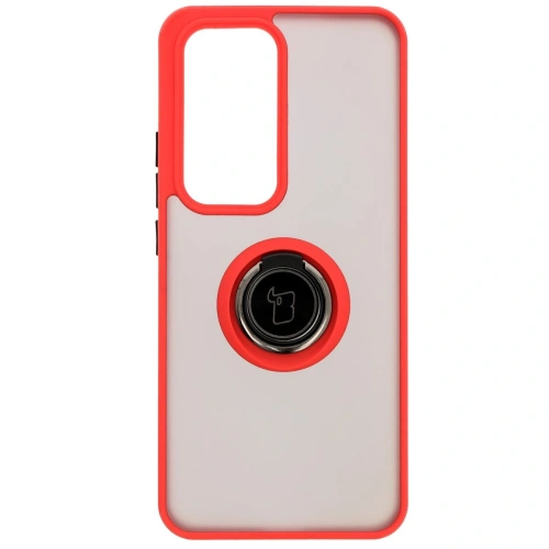 Buy Bizon Case Hybrid Ring Oppo Reno 12 smoky with a red frame - BIZ6937 - {ean13} - Home Screen Store Europe