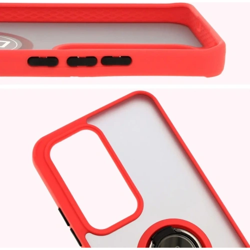 Buy Bizon Case Hybrid Ring Oppo Reno 12 smoky with a red frame - BIZ6937 - {ean13} - Home Screen Store Europe